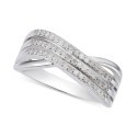 Triple Row Crossover Statement Ring (1/4 ct. ) in