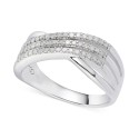 Triple Row Crossover Statement Ring (1/4 ct. ) in