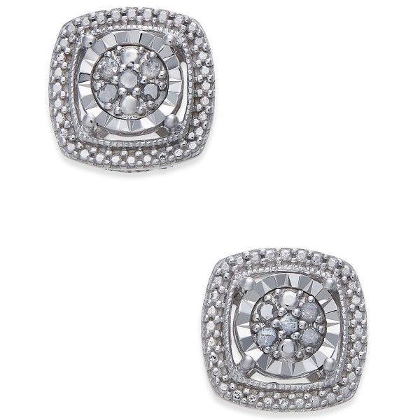 Cluster Plate Stud Earrings (1/10 ct. ) in