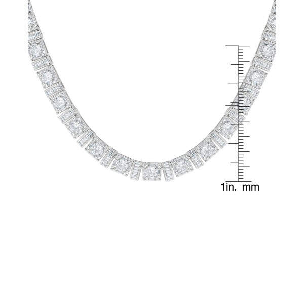 Fine Plated Cubic and Baguette Necklace