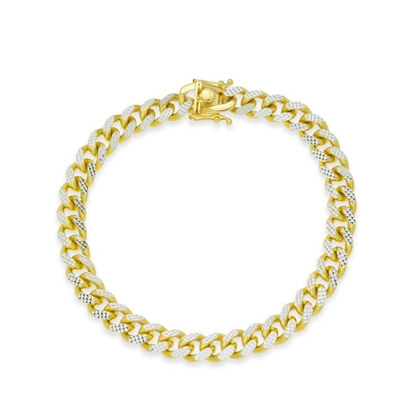 Men's Two-Tone Chain Bracelet in 14k Gold-Plated and