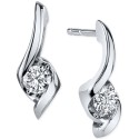 Twist Drop Earrings (1/5 ct. ) in 14k White Gold