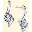 Twist Drop Earrings (1/5 ct. ) in 14k White Gold