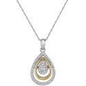 Teardrop Pendant in 14k Gold and (1/10 ct. )