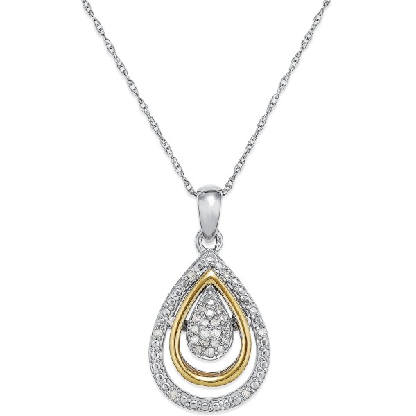 Teardrop Pendant in 14k Gold and (1/10 ct. )