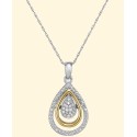 Teardrop Pendant in 14k Gold and (1/10 ct. )