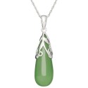 Necklace, Leaf Top Teardrop Pendant