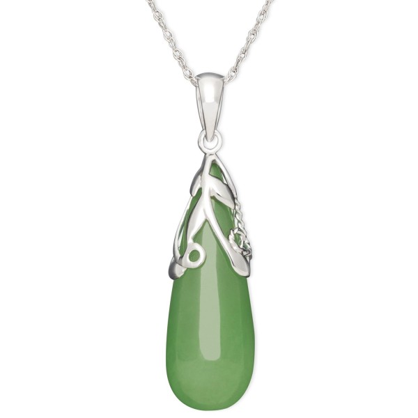 Necklace, Leaf Top Teardrop Pendant