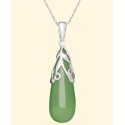 Necklace, Leaf Top Teardrop Pendant