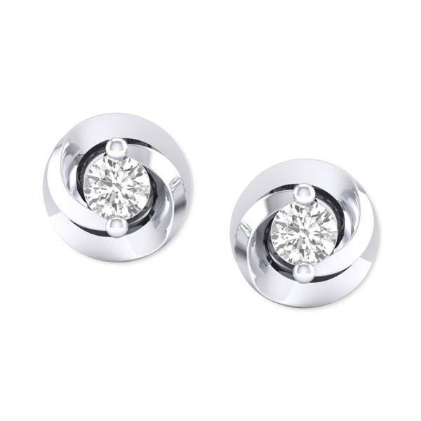 Swirl Stud Earrings (1/10 ct. ) in 10k White Gold or 10k Yellow Gold