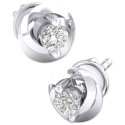 Swirl Stud Earrings (1/10 ct. ) in 10k White Gold or 10k Yellow Gold