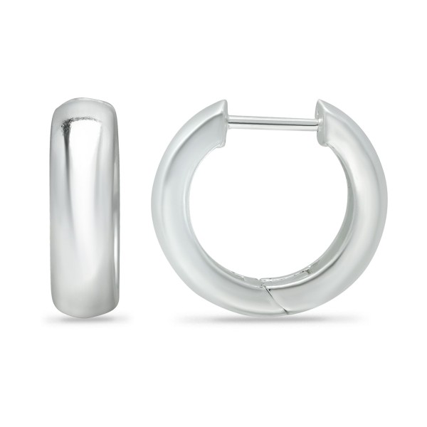 Wide Polished Hoop Earrings in 