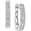 Small Triple Row Hoop Earrings (1/2 ct. ) in 14k White Gold