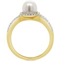 Cultured & White Sapphire (1/4 ct. ) Ring in 10k Gold 