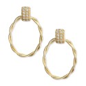 Oval Twist Doorknocker Drop Earrings (1/5 ct. ) in 14k Gold-Plated