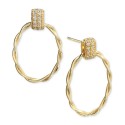 Oval Twist Doorknocker Drop Earrings (1/5 ct. ) in 14k Gold-Plated