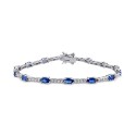 Blue Sapphire (5-5/8 ct. ) & White Sapphire (1-1/8 ct. ) Bracelet in