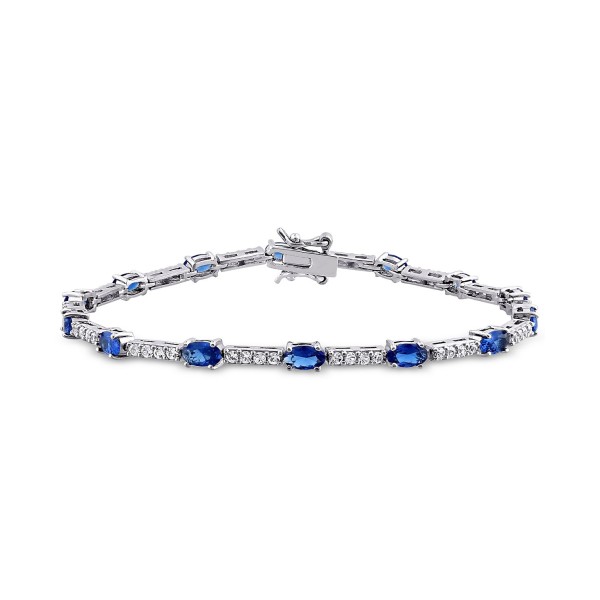 Blue Sapphire (5-5/8 ct. ) & White Sapphire (1-1/8 ct. ) Bracelet in