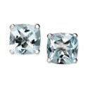 14k White Gold Earrings, Aquamarine Cushion Studs (1-5/8 ct. )