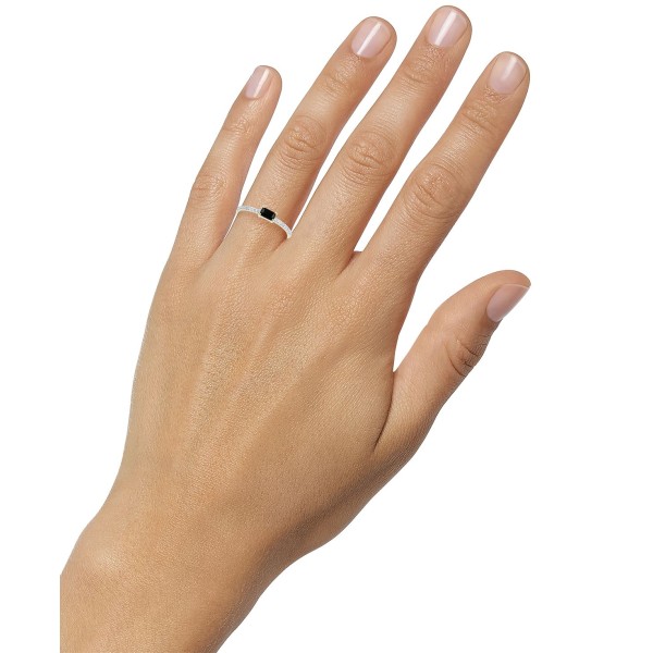 Onyx & (1/10 ct. ) Stack Ring in 14k Gold