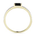 Onyx & (1/10 ct. ) Stack Ring in 14k Gold