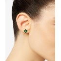 (1-1/10 ct. ) & White (1/10 ct. ) Flower Stud Earrings in 14k Gold-Plated