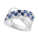  Sapphire (1-3/8 ct. ) & (1/5 ct. ) Multirow Crossover Ring in