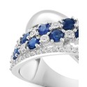  Sapphire (1-3/8 ct. ) & (1/5 ct. ) Multirow Crossover Ring in