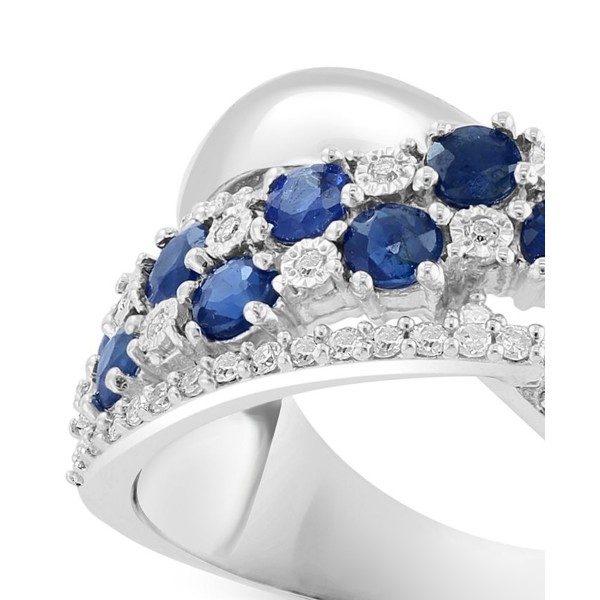  Sapphire (1-3/8 ct. ) & (1/5 ct. ) Multirow Crossover Ring in