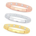 3-Pc. Set Tri-Tone Stack Rings (1/5 ct. )