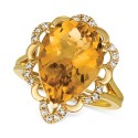 Citrine (6-1/4 ct. ) & Nude Diamonds (1/5 ct. ) Statement Ring in 14k Gold