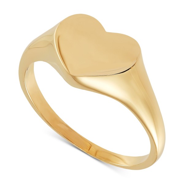 Polished Signet Heart Ring in 10k Gold