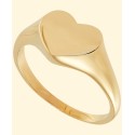 Polished Signet Heart Ring in 10k Gold