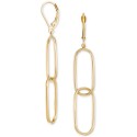 Double Oval Paperclip Drop Earrings in 10k Gold