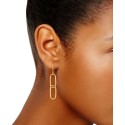 Double Oval Paperclip Drop Earrings in 10k Gold