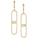 Double Oval Paperclip Drop Earrings in 10k Gold