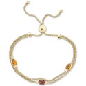 Citrine (3/4 ct. ) & Rhodolite (1/2 ct. ) Double Strand Bracelet in 14k Gold-Plated