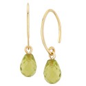 Gemstone Briolette Drop Earring in 14k Yellow Gold Available in Amethyst, Citrine, and Peridot.