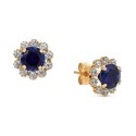 Sapphire (1-1/5 ct. tw.) & White Sapphire (5/8 ct. ) Stud Earrings in 14k Gold