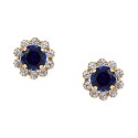 Sapphire (1-1/5 ct. tw.) & White Sapphire (5/8 ct. ) Stud Earrings in 14k Gold