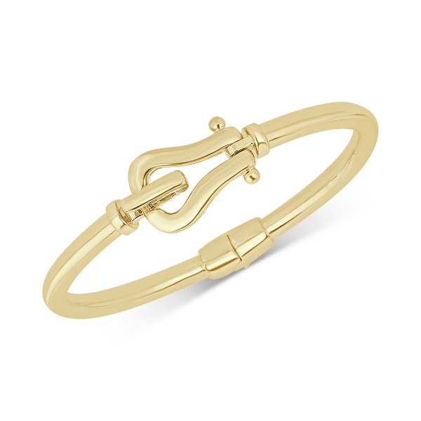 Horseshoe Hook Bangle Bracelet in 14k Gold-Plated