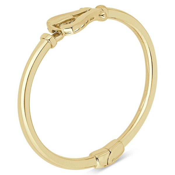 Horseshoe Hook Bangle Bracelet in 14k Gold-Plated