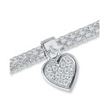 Cubic Heart Charm Chain Bracelet