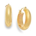 Wide Hoop Earrings in 10k Gold