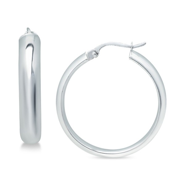 Medium Polished Hoop Earrings in , 35mm