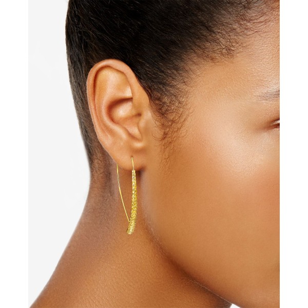 Textured Crossover Drop Earrings in 10k Gold