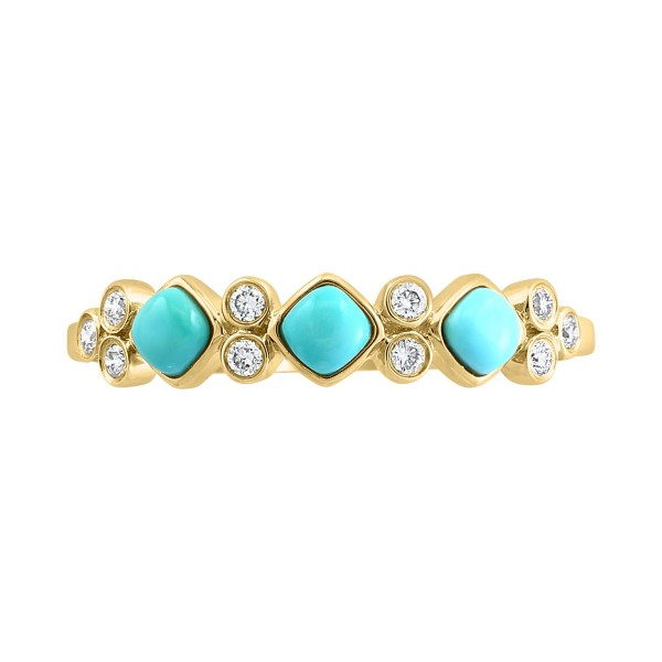  Turquoise & (1/10 ct. ) Ring in 14k Gold