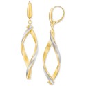 Satin Twist Drop Earrings in 14K Two-Tone Gold