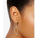 Satin Twist Drop Earrings in 14K Two-Tone Gold