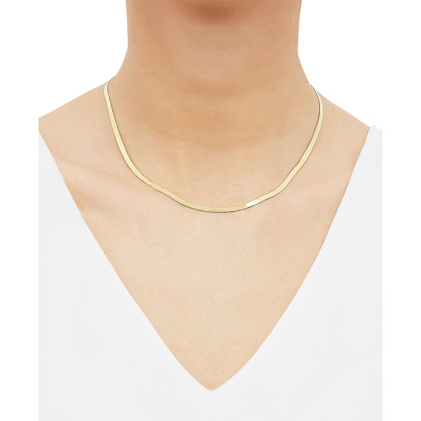 Herringbone Chain Necklace in 10k Gold, 16